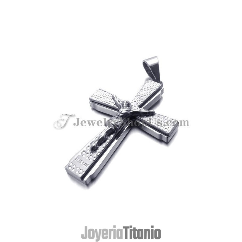 Elegante Colgante De Titanio Con La Cruz De Juso