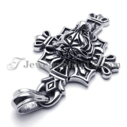 Colgante Clásico De Titanio Con Cruz Negra