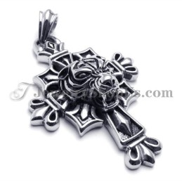 Colgante Clásico De Titanio Con Cruz Negra