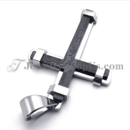 Hermoso Colgante De Cruz De Titanio Negro
