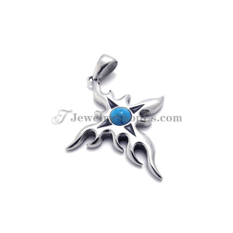 Colgante De Titanio De Moda Con Circonita Azul Colgante De Titanio De Moda Con Circonita Azul