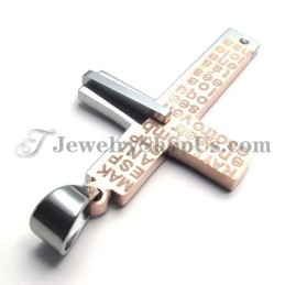 Hermoso Colgante De Titanio Con Cruz De Oro Rosa