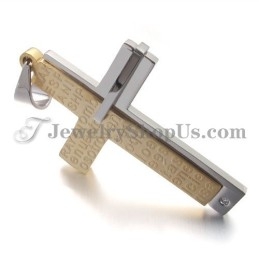 Hermoso Colgante De Titanio Con Cruz De Oro