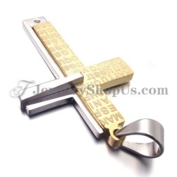 Hermoso Colgante De Titanio Con Cruz De Oro