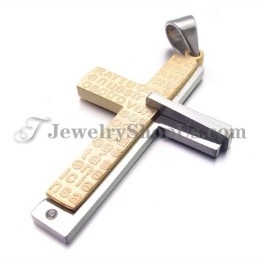 Hermoso Colgante De Titanio Con Cruz De Oro