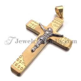 Hermoso Colgante De Cruz De Jesús En Titanio Y Oro