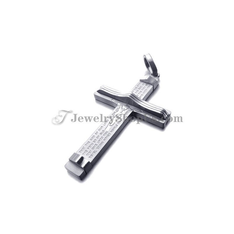Colgante De Cruz De Plata Y Titanio De Moda Colgante De Cruz De Plata Y Titanio De Moda