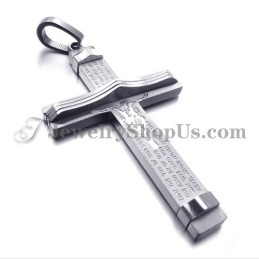 Colgante De Cruz De Plata Y Titanio De Moda