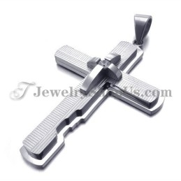Colgante De Cruz De Titanio Y Plata