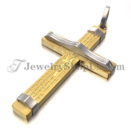 Colgante De Cruz De Oro Y Titanio De Moda