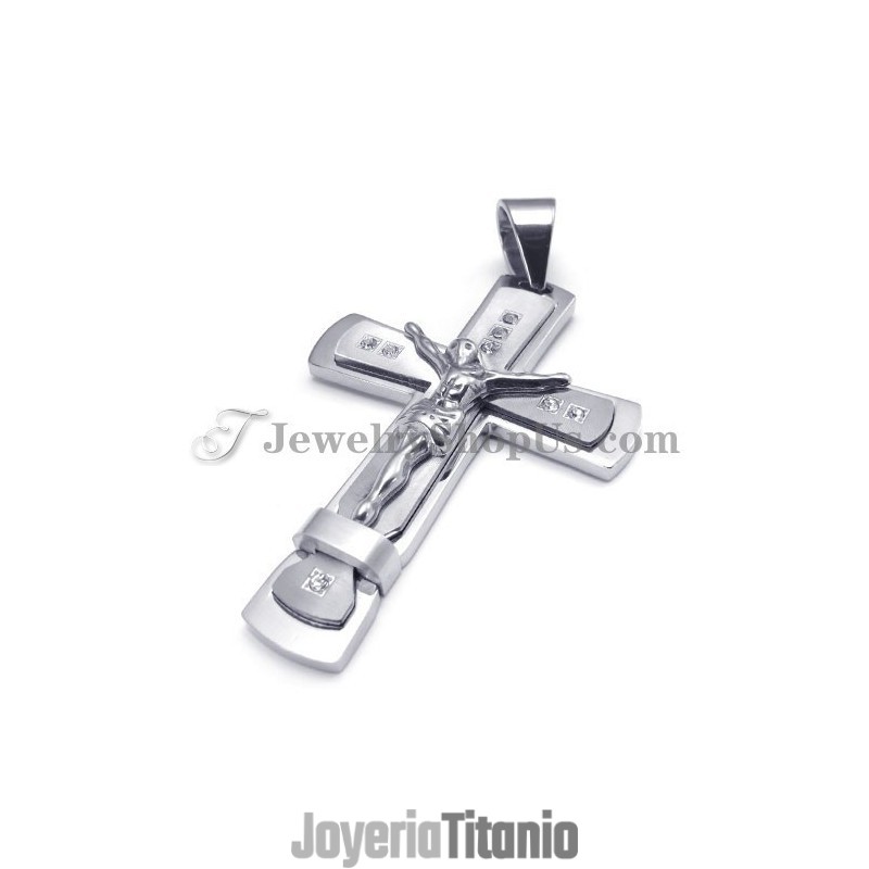Colgante Clásico De Titanio Con La Cruz De Jesús