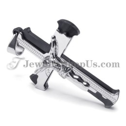 Colgante Clásico De Cruz De Jesús En Titanio Negro