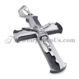 Colgante Clásico De Cruz De Jesús En Titanio Negro