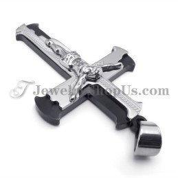 Colgante Clásico De Cruz De Jesús En Titanio Negro