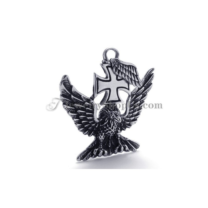 Colgante De Titanio Con Águila Y Cruz
