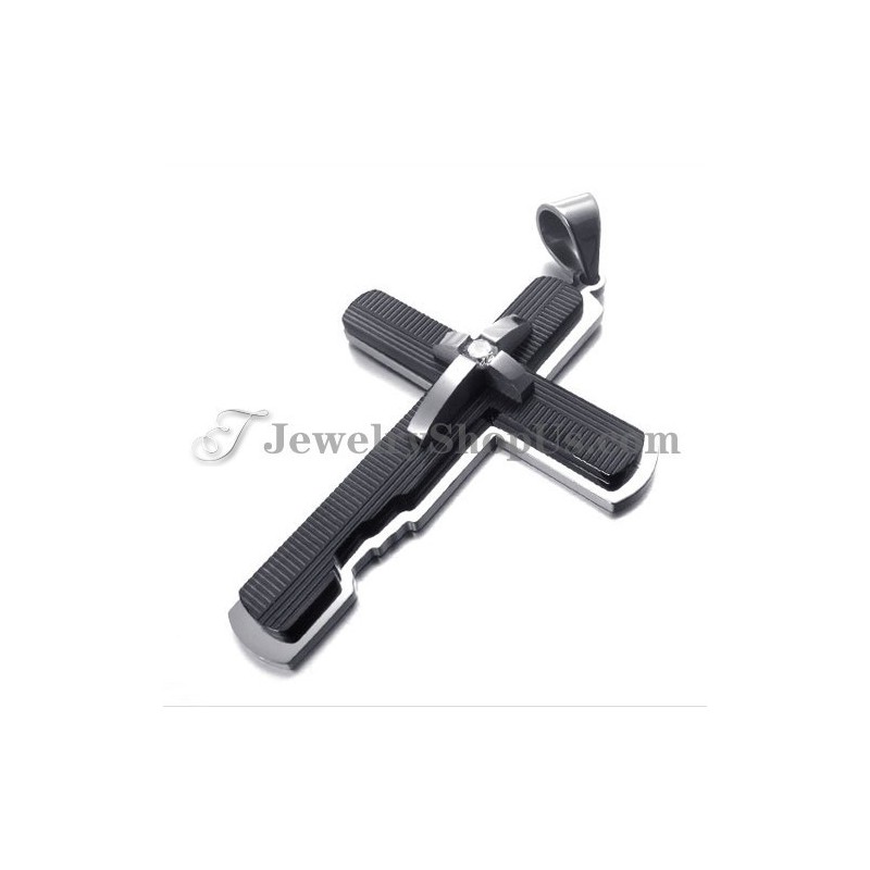 Colgante De Cruz De Titanio Negro