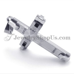 Hermoso Colgante De Titanio Con Cruz De Diamantes De Imitación