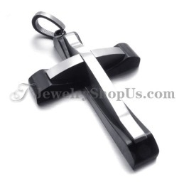 Elegante Colgante De Cruz De Titanio Negro