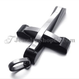 Elegante Colgante De Cruz De Titanio Negro