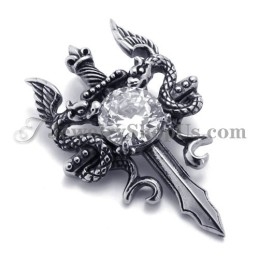 Colgante De Espada De Titanio De Moda Con Circonita