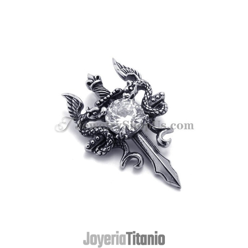 Colgante De Espada De Titanio De Moda Con Circonita Colgante De Espada De Titanio De Moda Con Circonita
