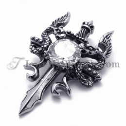 Colgante De Espada De Titanio De Moda Con Circonita
