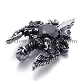 Colgante De Espada De Titanio De Moda Con Circonita Negra