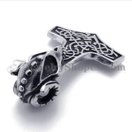 Colgante De Titanio Con Calavera Y Cruz De Moda