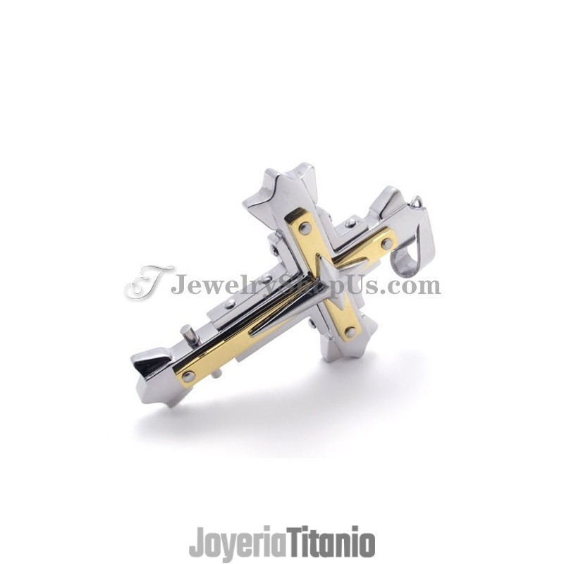 Elegante Colgante De Cruz De Titanio