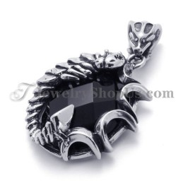 Elegante Colgante De Titanio Con Circonita Negra