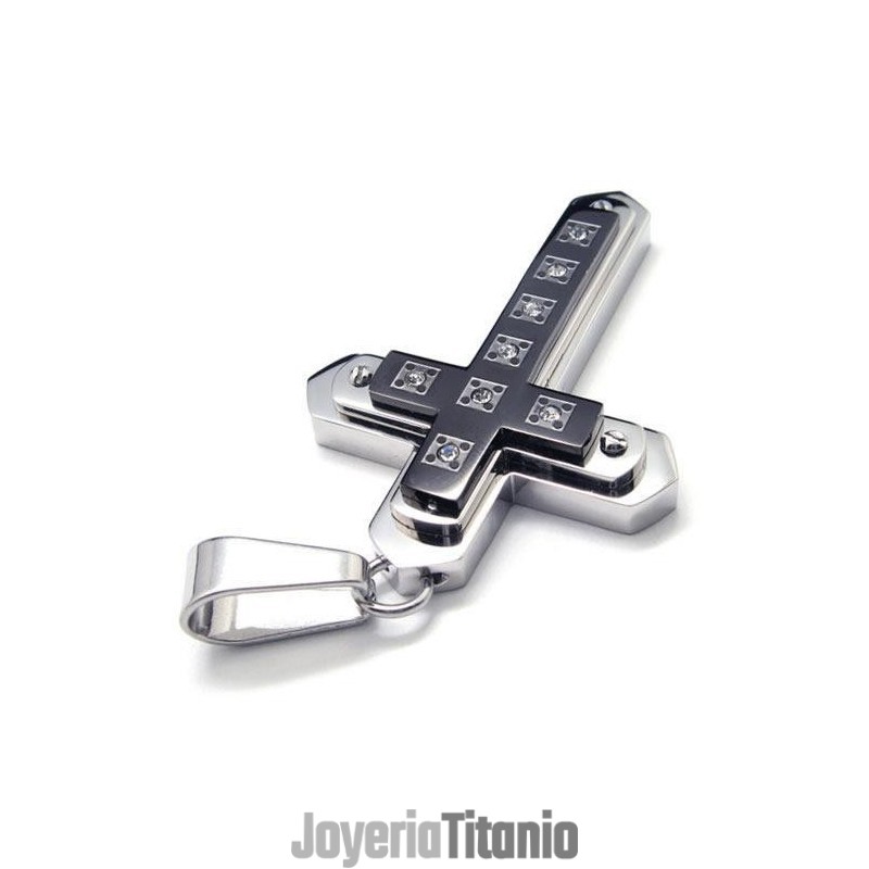 Collar Con Colgante De Cruz De Titanio Puro Negro Para Hombre Collar Con Colgante De Cruz De Titanio Puro Negro Para Hombre