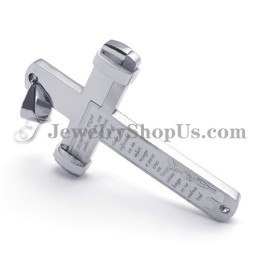 Elegante Colgante De Cruz De Titanio Con Diamantes De Imitación