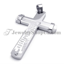 Elegante Colgante De Cruz De Titanio Con Diamantes De Imitación