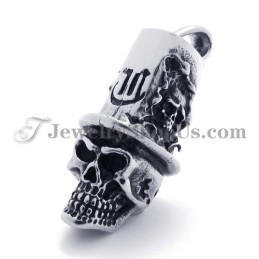 Colgante De Titanio Con Forma De Calavera Y Sombrero De Moda