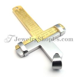 Elegante Colgante De Cruz De Titanio Dorado Con Diamantes De Imitación