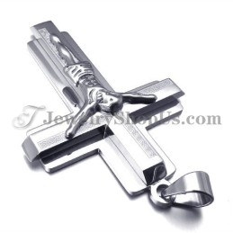 Colgante De Cruz De Jesús De Titanio De Moda