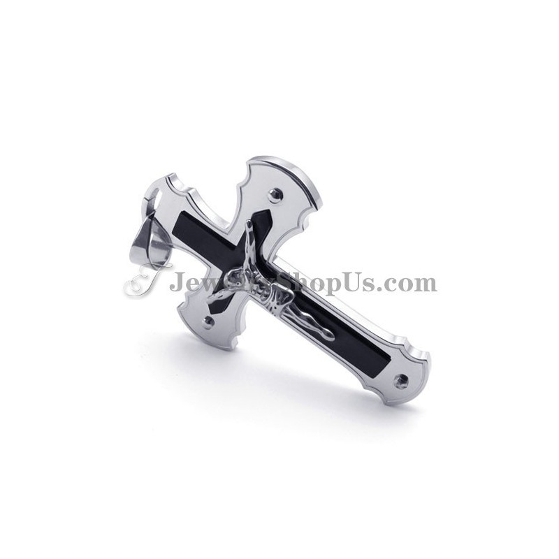 Colgante Clásico De Cruz De Jesús En Titanio Negro