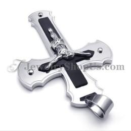 Colgante Clásico De Cruz De Jesús En Titanio Negro