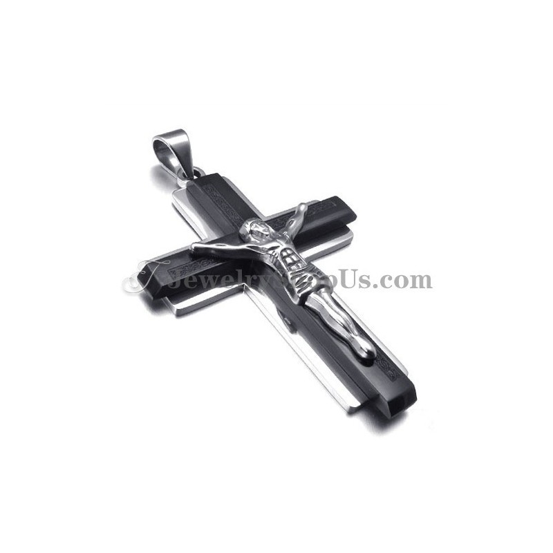 Colgante De Cruz De Jesús De Titanio Negro De Moda Colgante De Cruz De Jesús De Titanio Negro De Moda
