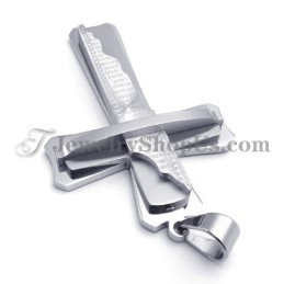 Hermoso Colgante De Cruz De Titanio Y Plata