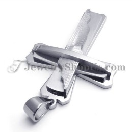 Hermoso Colgante De Cruz De Titanio Y Plata