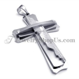 Hermoso Colgante De Cruz De Titanio Y Plata