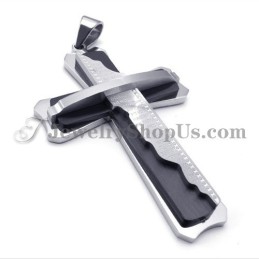 Hermoso Colgante De Cruz De Titanio Negro