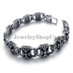 Pulsera De Titanio Con Cruz De Moda