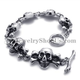 Pulsera De Calaveras De Titanio De Moda