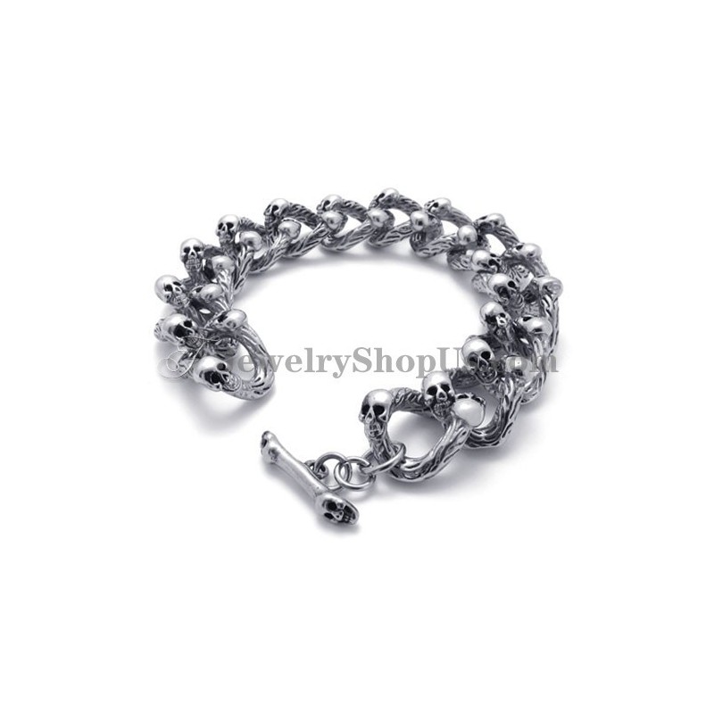 Pulsera De Calaveras De Titanio De Moda