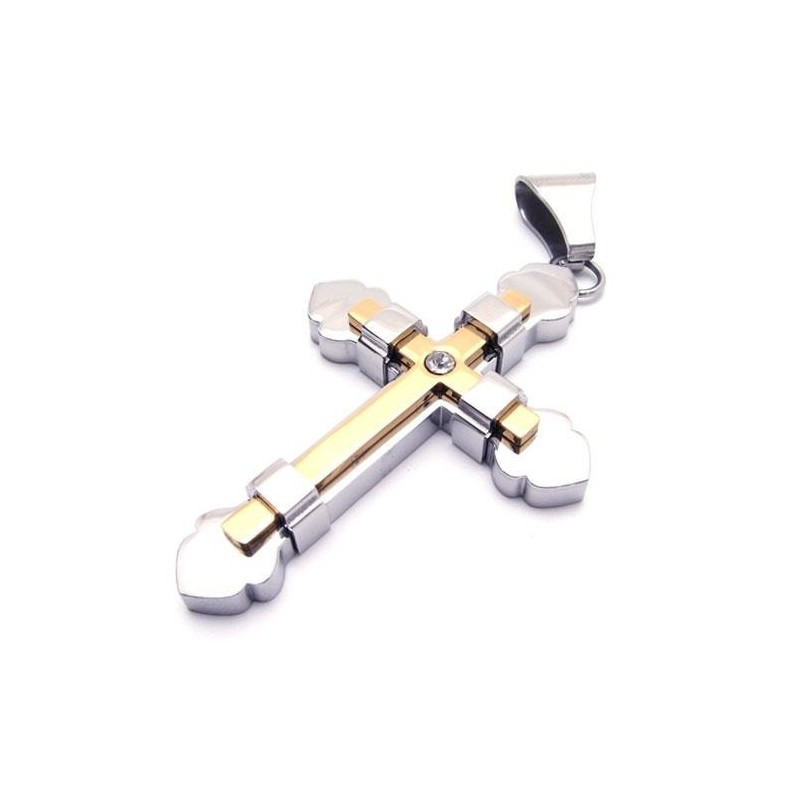 Collar Con Colgante De Cruz De Titanio Puro Dorado Para Hombre (Nuevo) Collar Con Colgante De Cruz De Titanio Puro Dorado Para Hombre (Nuevo)