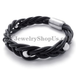 Pulsera De Cuero De Moda Con Titanio