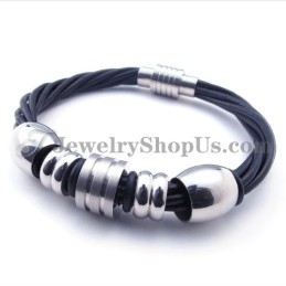 Pulsera De Cuero Y Titanio