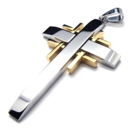 Collar Con Colgante De Cruz De Titanio Puro Para Hombre (Nuevo)
